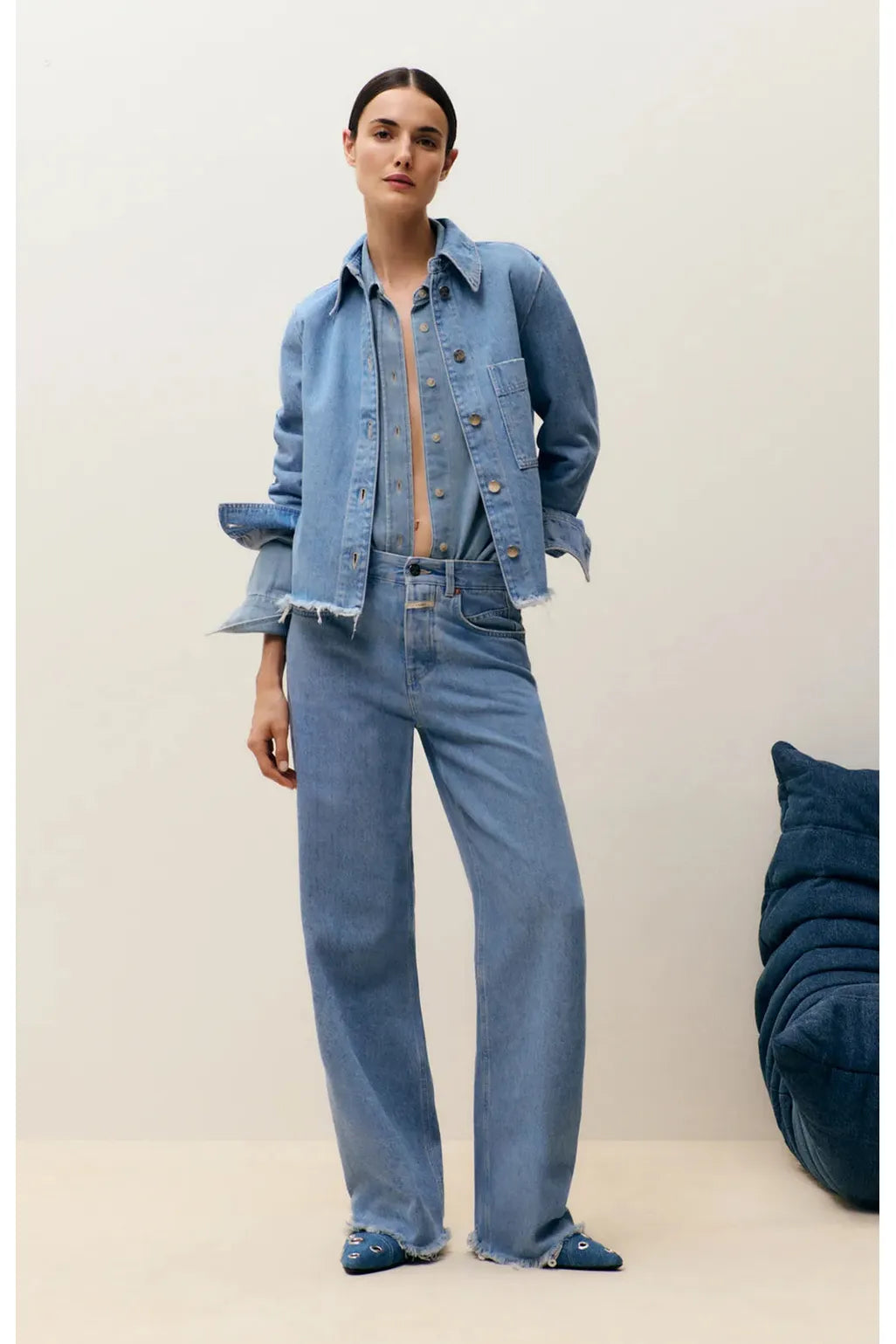 Denim Shirt Jacket - Light Blue - DUNE + SALT