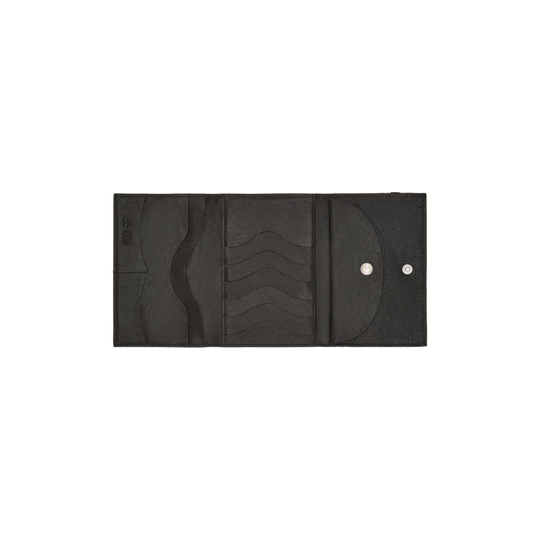 Tri-Fold Wallet in Vintage Leather - Black - DUNE + SALT