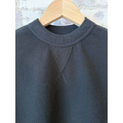 Women's black SS Cotton Mesh Crew Tee by V::Room, showing the lightweight, breathable fabric and classic crew neckline.