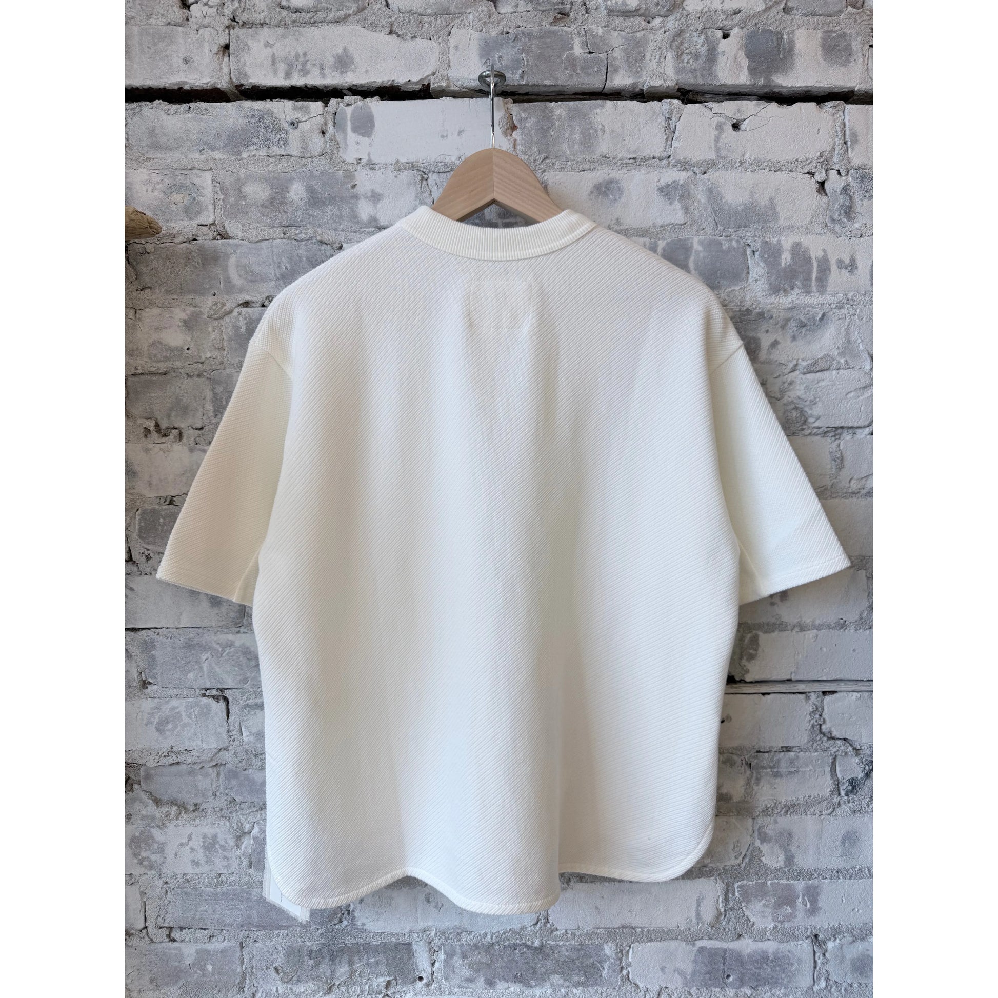 Women's white V::Room SS Cotton Mesh Crew Tee with breathable cotton mesh fabric and classic crew neckline.