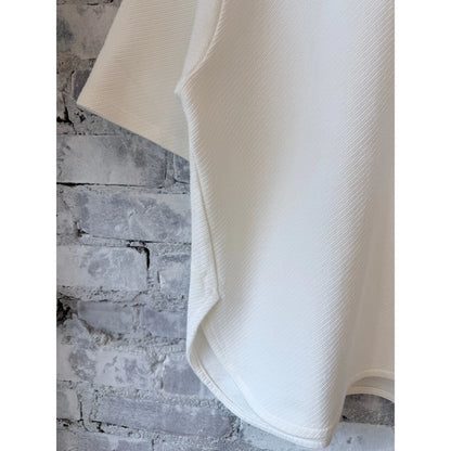 Women's white V::Room SS Cotton Mesh Crew Tee, lightweight and breathable cotton mesh fabric, casual crew neck design.