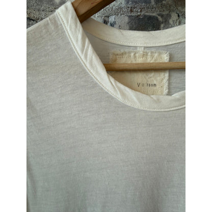 V::Room SS Hi-Soft Jersey 'Narrow Neck' Crew - White Dark Gray