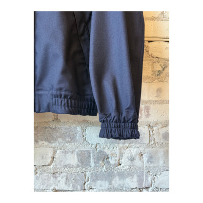 Men's navy Stanton Wool Twill Jacket by Aspesi featuring a tailored fit and classic design, shown on a model.