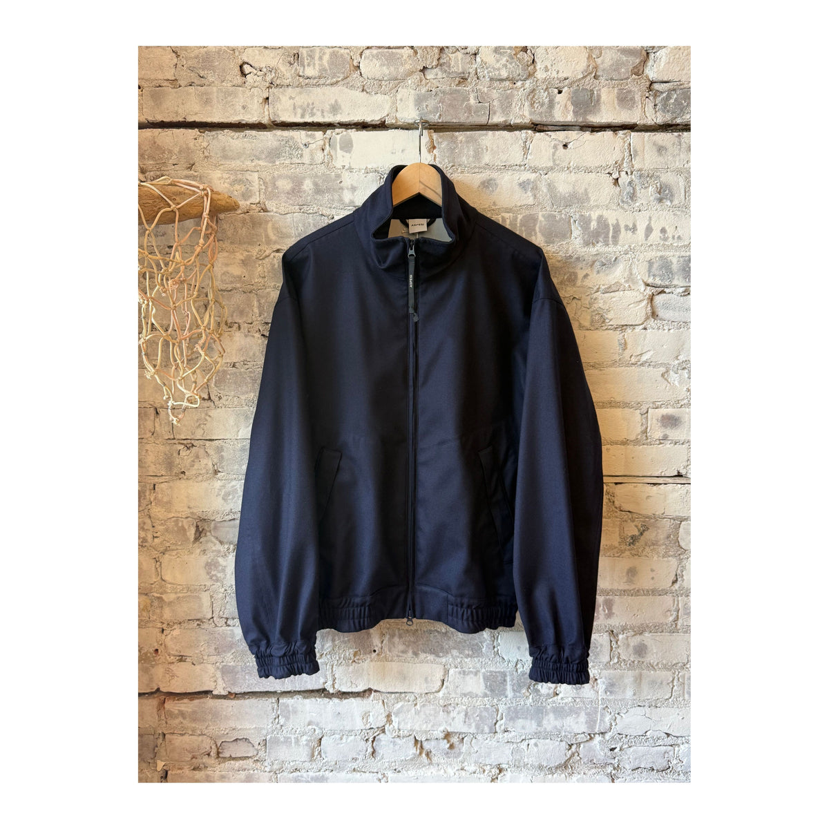 Men's navy Stanton Wool Twill Jacket by Aspesi, featuring a tailored fit and classic design with a smooth wool twill texture.