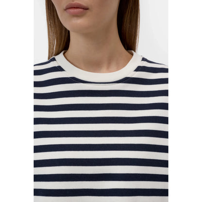 Women's striped T-shirt in dark night colors by Closed Women's, featuring a casual fit and classic stripe pattern.