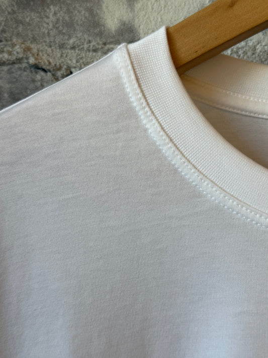 Men's white Super Soft Supima long-sleeve T-shirt by Ace Rivington, showcasing a comfortable fit and smooth fabric.