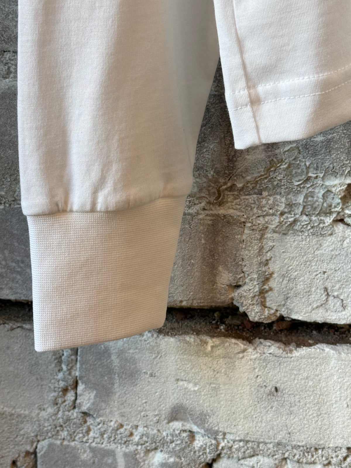 Men's white Super Soft Supima LS Tee by Ace Rivington, featuring a relaxed fit and smooth, high-quality cotton fabric.