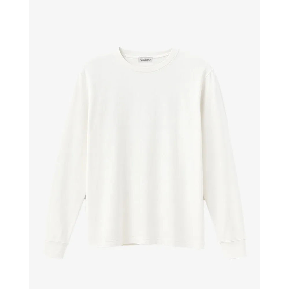 Men's white Super Soft Supima LS Tee by Ace Rivington, featuring a long-sleeve design and a smooth, high-quality fabric.