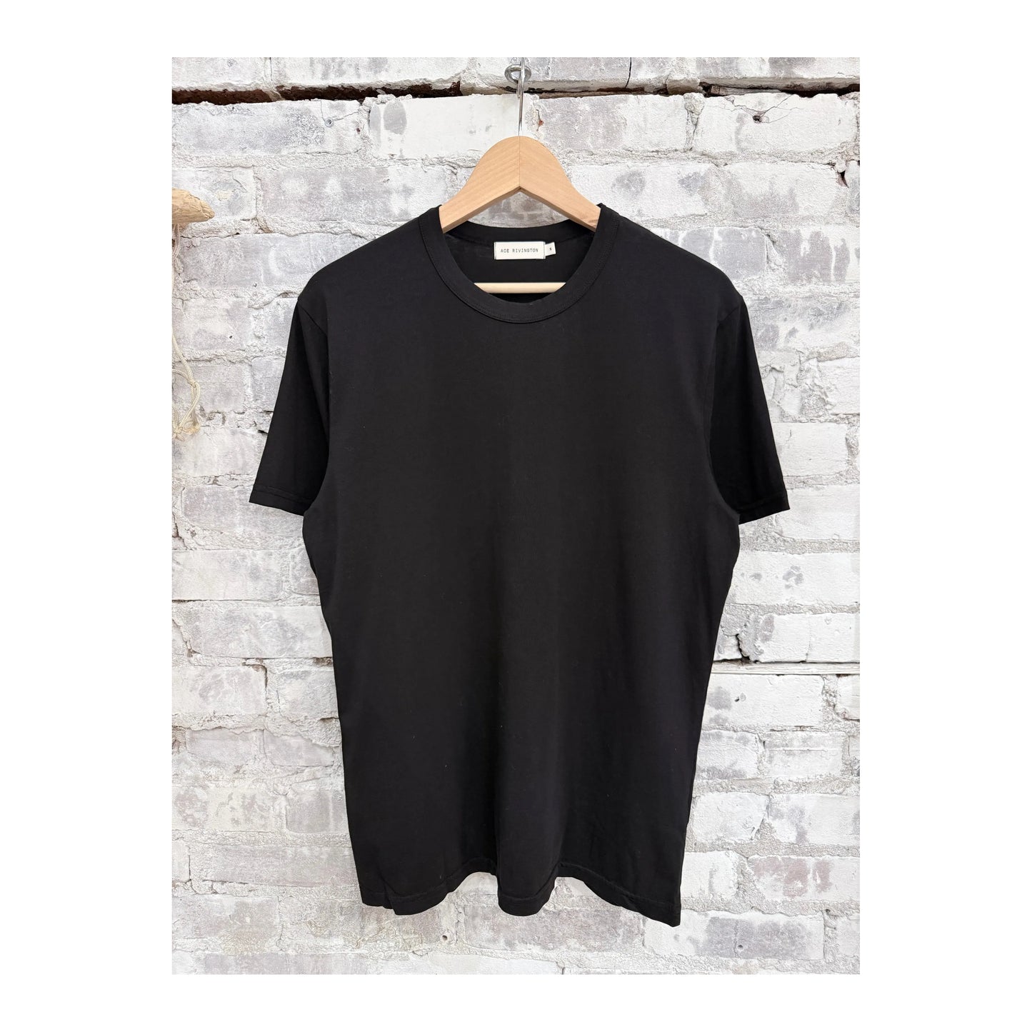 Men's black Supima SS crewneck tee by Ace Rivington, showing the soft cotton fabric and classic fit style.