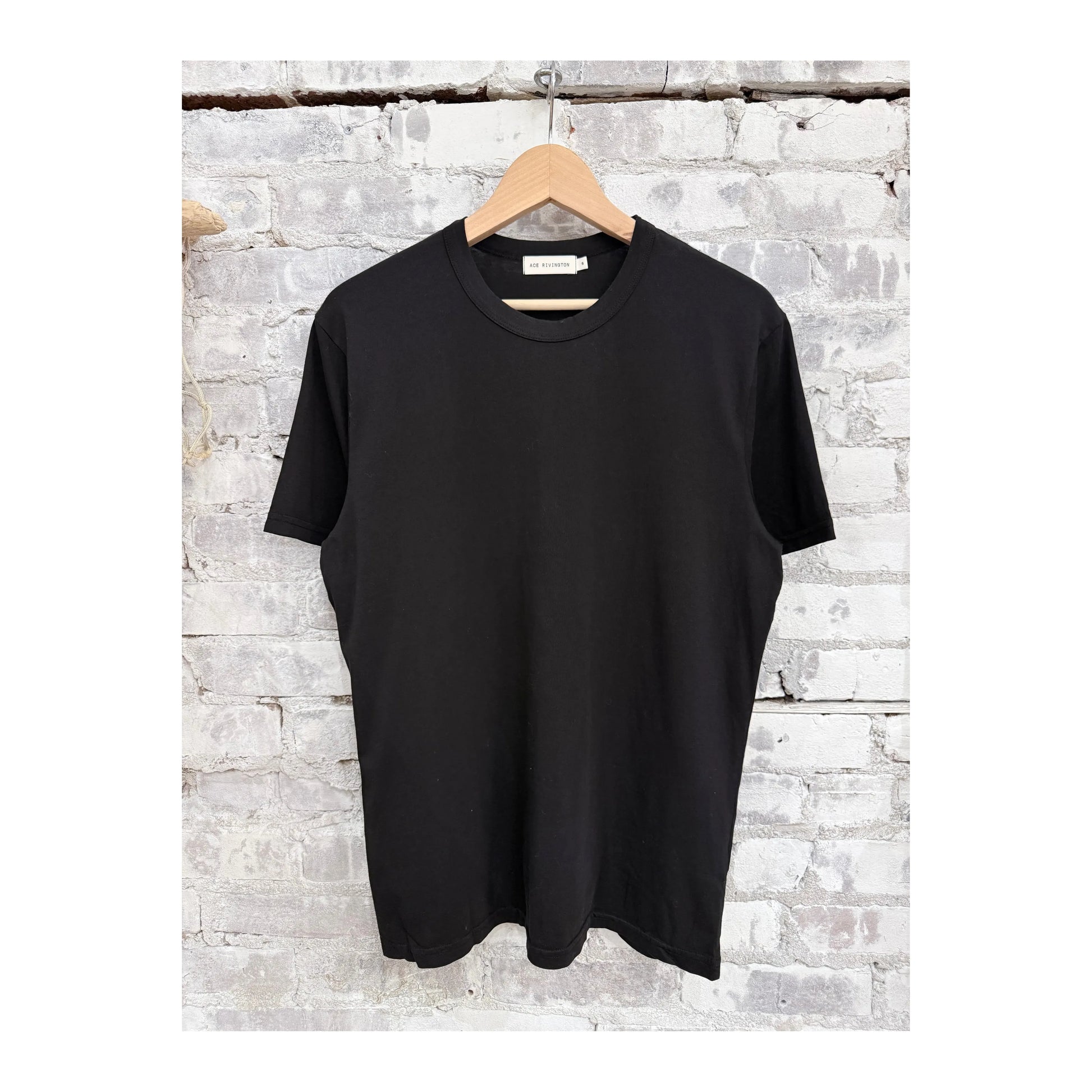 Men's black Supima SS crewneck tee by Ace Rivington, showing the soft cotton fabric and classic fit style.