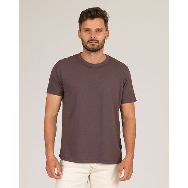 Men's Supima SS Crewneck Tee in Cocoa by Ace Rivington, showcasing a soft, stylish short-sleeve cotton shirt in rich cocoa color.