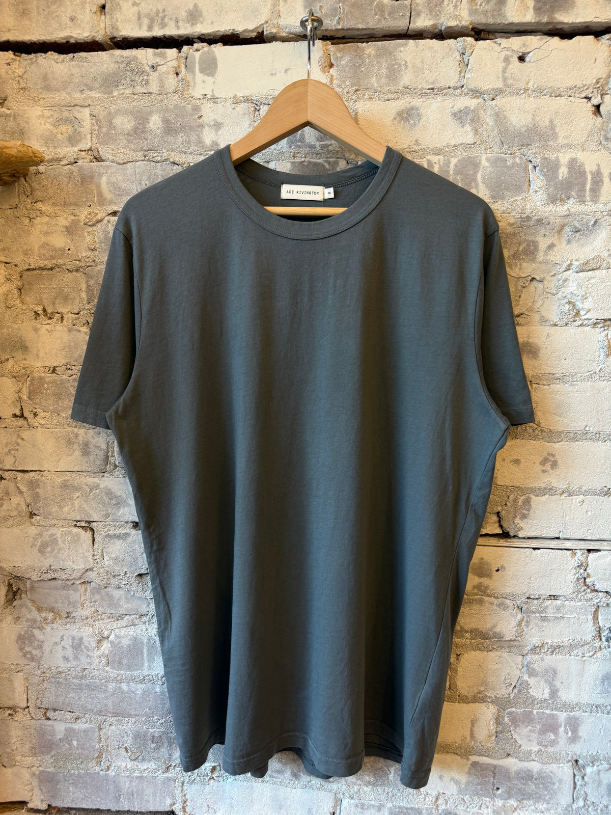 Men's Supima SS Crewneck Tee in Dolphin color by Ace Rivington, showcasing a soft, lightweight cotton shirt with a classic fit.