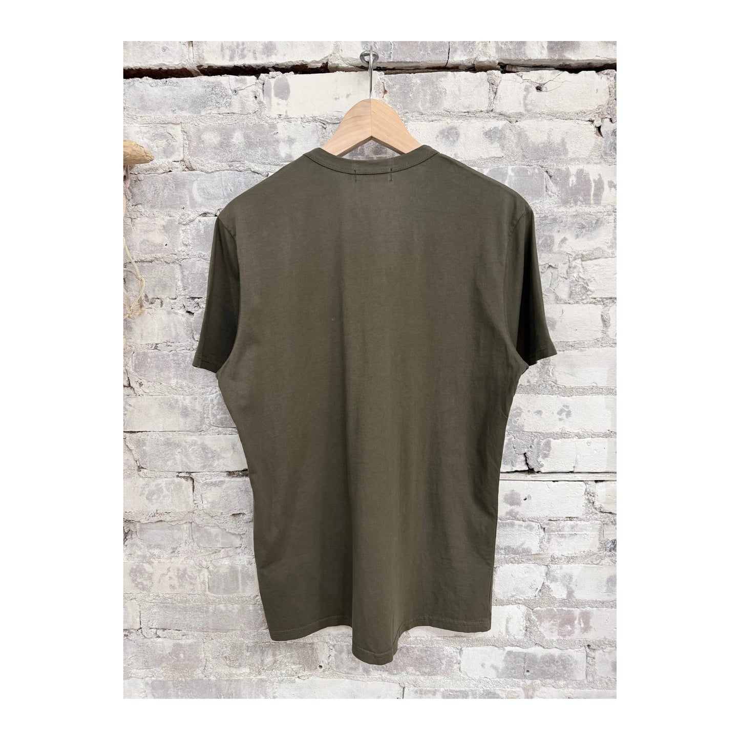 Men's Ace Rivington Supima SS Crewneck Tee in military green, soft cotton fabric, displayed on a neutral background.
