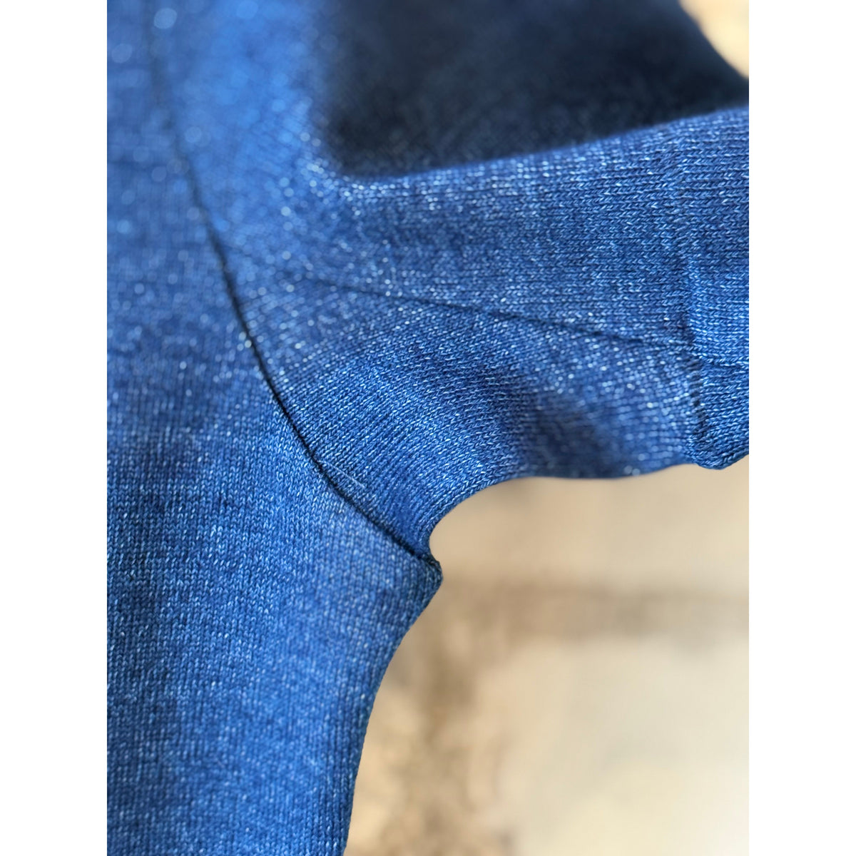 Women's indigo jersey cotton T-shirt by Merz b. Schwanen, showcasing a relaxed fit and smooth, breathable fabric.
