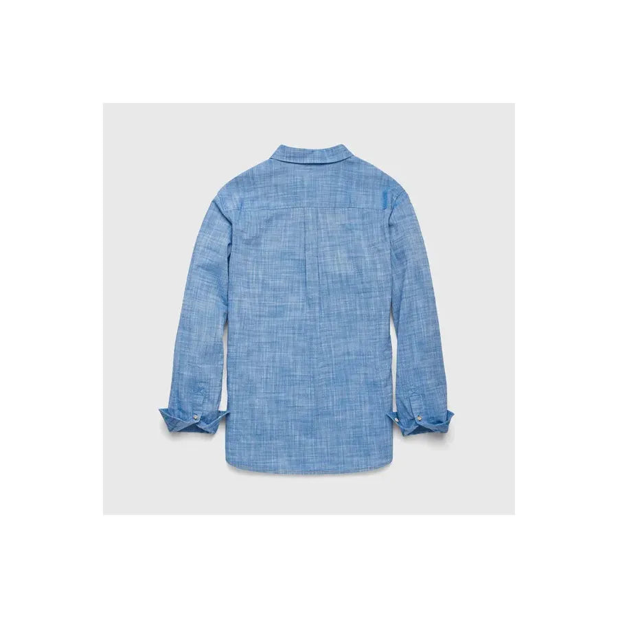 Men's Brian Slub Shirt in Strong Blue by Surfside Supply, featuring a casual fit and textured fabric.