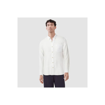 White men's Brian Slub Shirt by Surfside Supply, lightweight cotton fabric with a relaxed fit and subtle textured design.