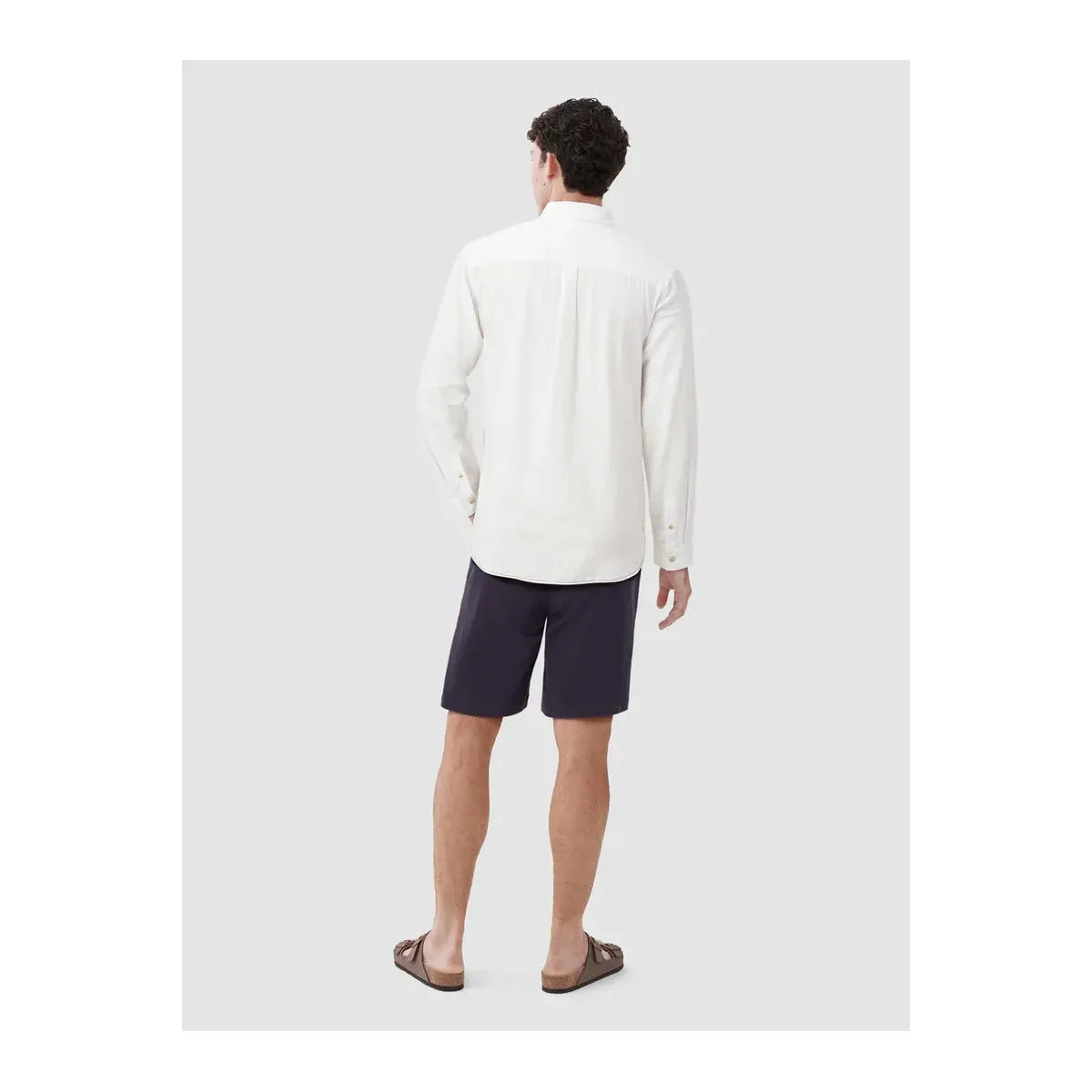 Men's white Brian Slub Shirt by Surfside Supply, showcasing a casual, textured fabric with a relaxed fit and classic collar.