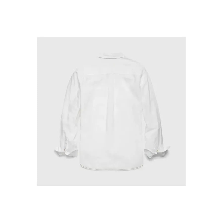 Men's white Brian Slub Shirt by Surfside Supply, featuring a relaxed fit and casual style, shown laid flat.