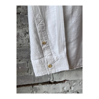 White men's Brian Slub Shirt by Surfside Supply, showing a casual fit with textured fabric and classic collar.