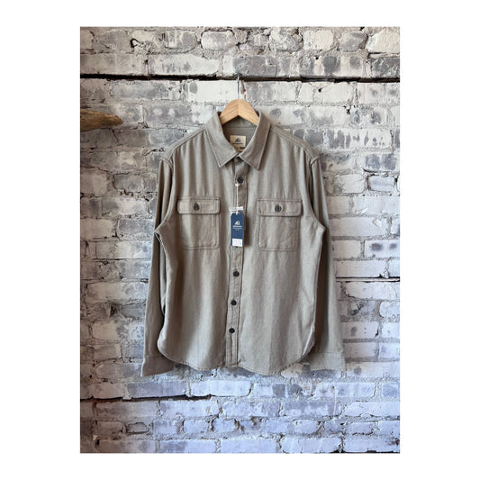 Dylan Brushed Twill Overshirt - Khaki - DUNE + SALT