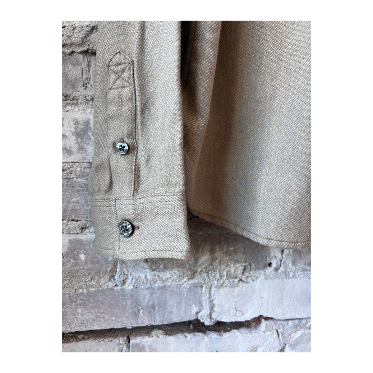 Men's Dylan brushed twill overshirt in khaki, featuring a casual fit and button-up front, by Surfside Supply.