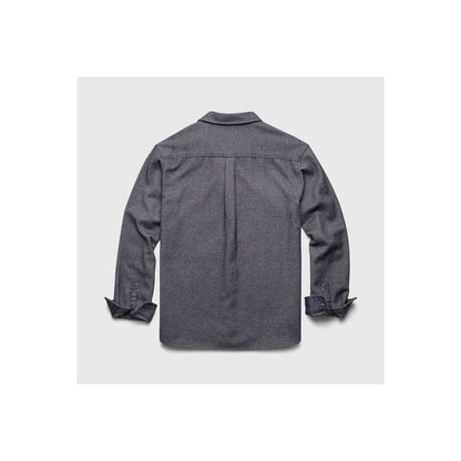 Men's navy Dylan brushed twill overshirt by Surfside Supply, shown in a relaxed fit with button front and chest pockets.