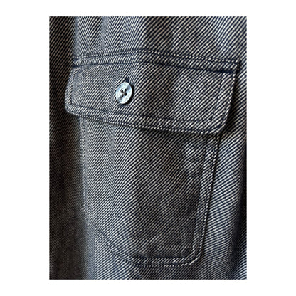 Men's navy Dylan brushed twill overshirt by Surfside Supply, featuring a relaxed fit and button-up front.