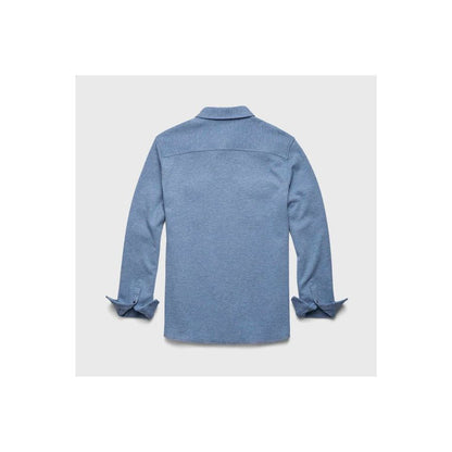 Men's Rex Soft Knit Shirt in Blue Heather by Surfside Supply, featuring a cozy knit fabric and casual fit.