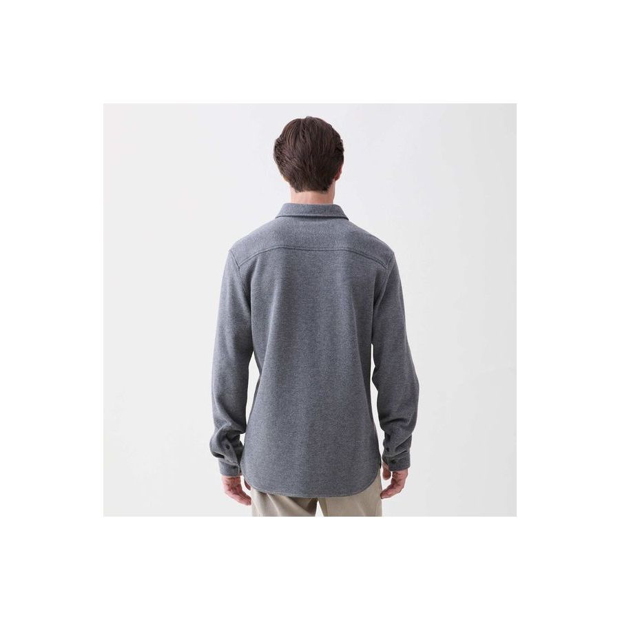 Men's Rex Soft Knit Shirt in Charcoal Heather by Surfside Supply, featuring a cozy knit fabric and casual fit.