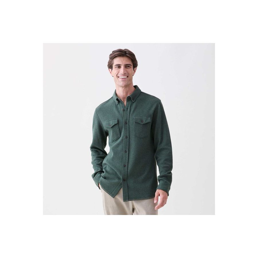 Men's green Heather Rex Soft Knit Shirt by Surfside Supply, featuring a comfortable, casual knit fabric and classic fit.