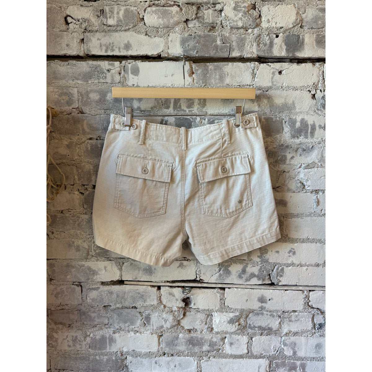 Women's G1 Canvas Surplus Short Shorts with rolled hem and distressed details, casual summer style.
