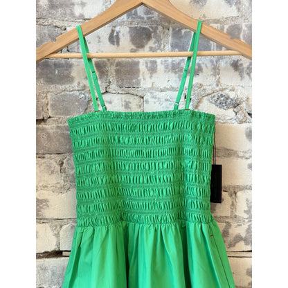 Women's Swan Dress by Brazeau Tricot in Mojito color, featuring a stylish, flowing design perfect for elegant occasions.