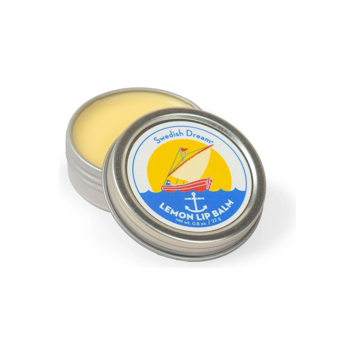 Swedish Dream Lemon Lip Balm by Kalastyle Soap Co. in clear tube with lemon design, showcasing the soothing accessory for lips.