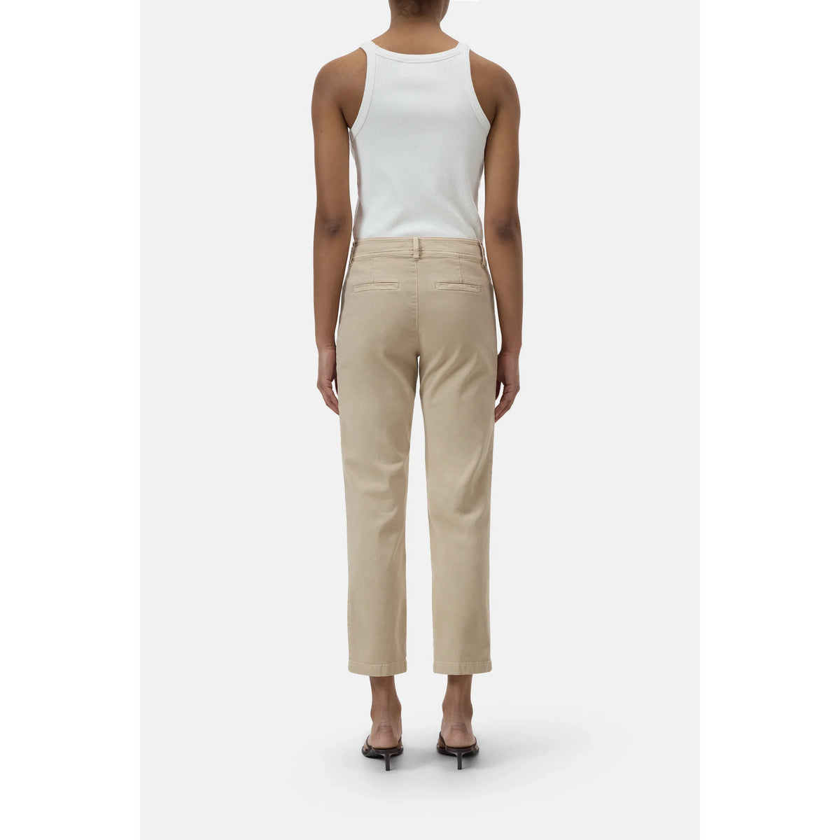 Closed Women's Sylva Slim Twill Pants - Clay Beige Dark Gray