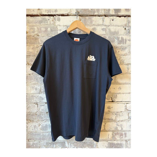 Men's navy T-shirt with pocket by Sundek, featuring a casual fit and soft cotton fabric.