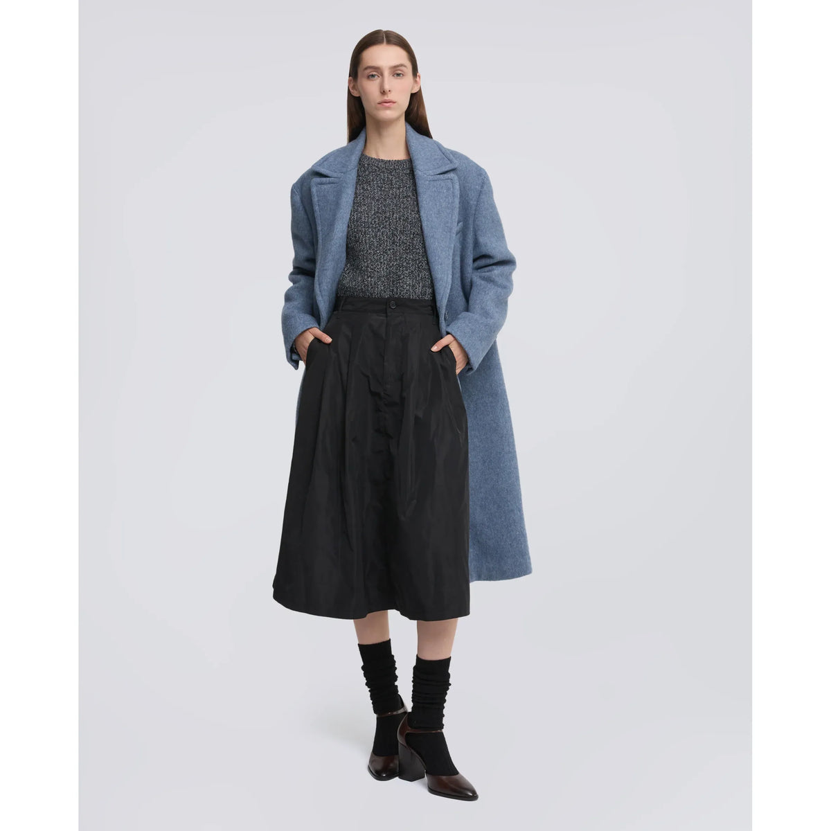 Aspesi Technical Polyester Lined Skirt - Navy Dark Slate Gray
