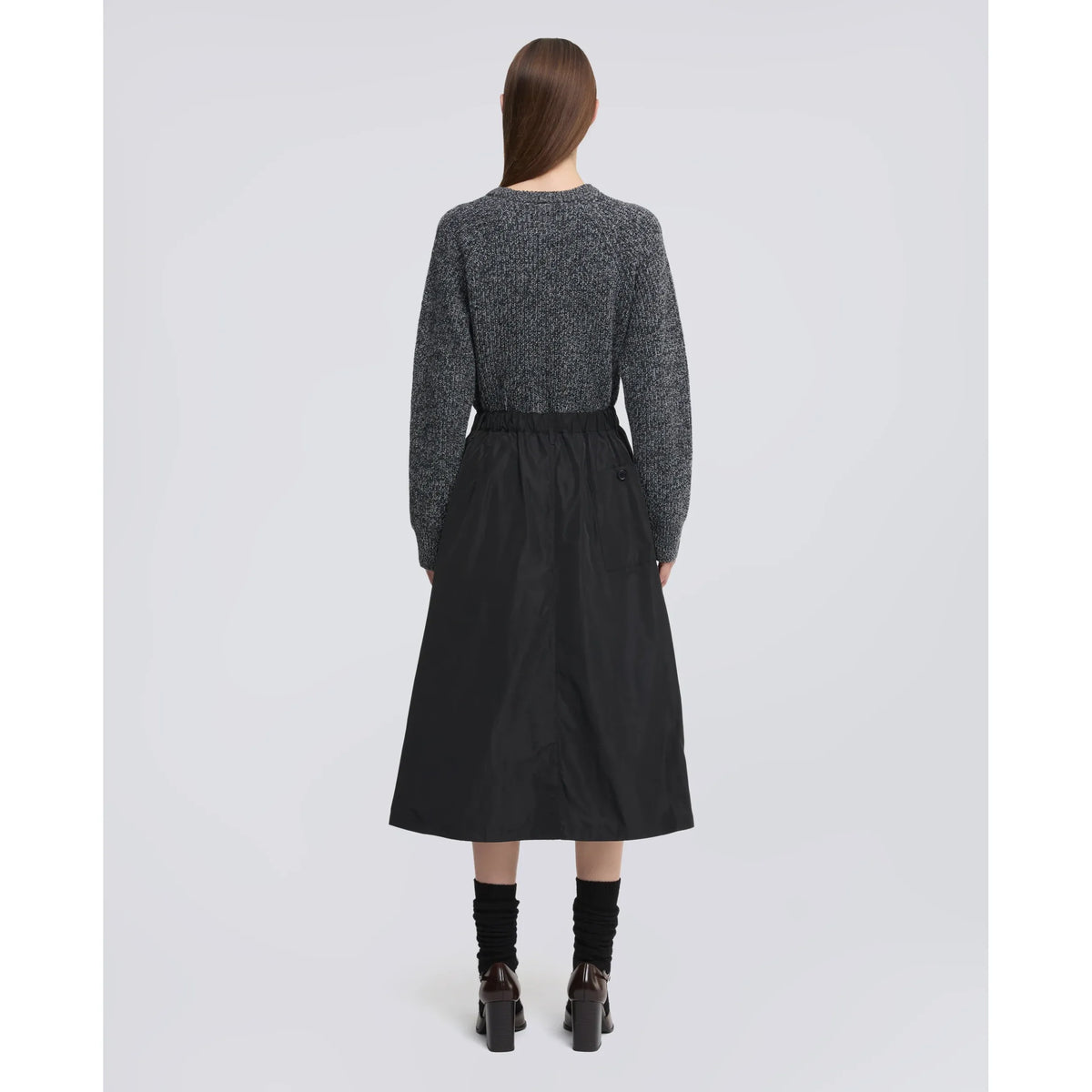 Aspesi Technical Polyester Lined Skirt - Navy Dark Slate Gray