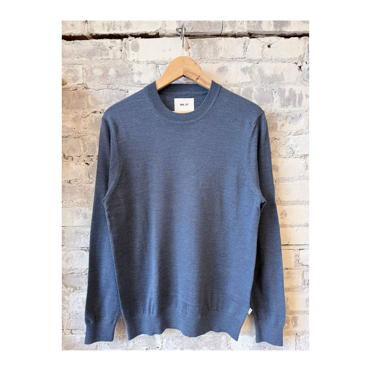 Men's NN07 Ted lightweight sweater in Bering Sea color, featuring a soft knit fabric and classic fit.