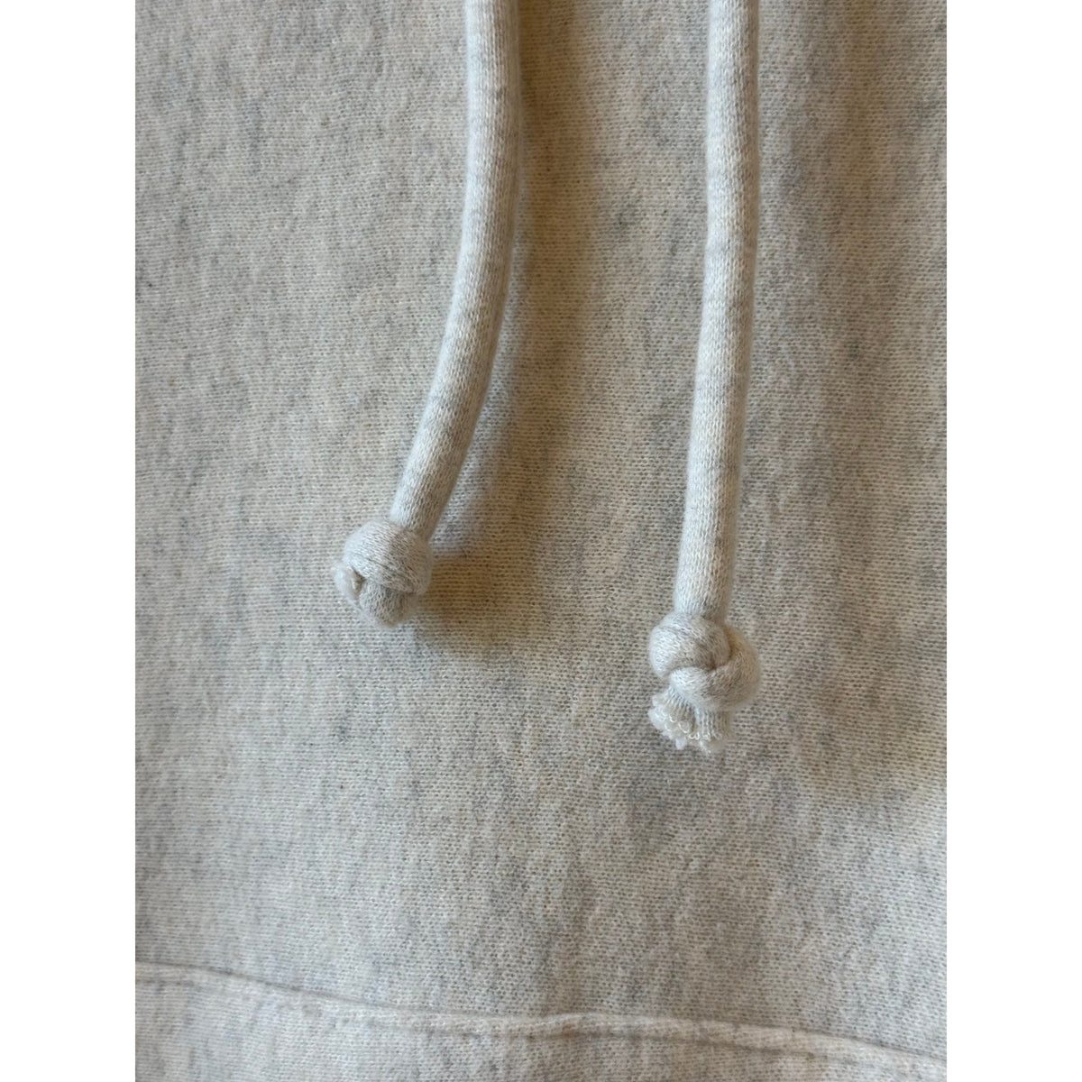 Women's Tencel brushed fleece reverse weave hoodie in oatmeal by V::Room, showing front view of cozy pullover with hood.
