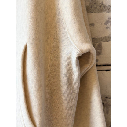 Women's Tencel brushed fleece hoodie by V::Room in oatmeal, featuring a cozy reverse weave design and relaxed fit.
