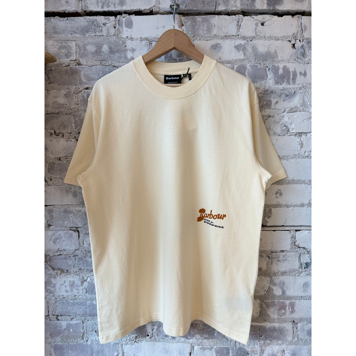 Men's Barbour Terrain Oversized Graphic T-Shirt in neutral colors, featuring a bold graphic design on soft cotton fabric.