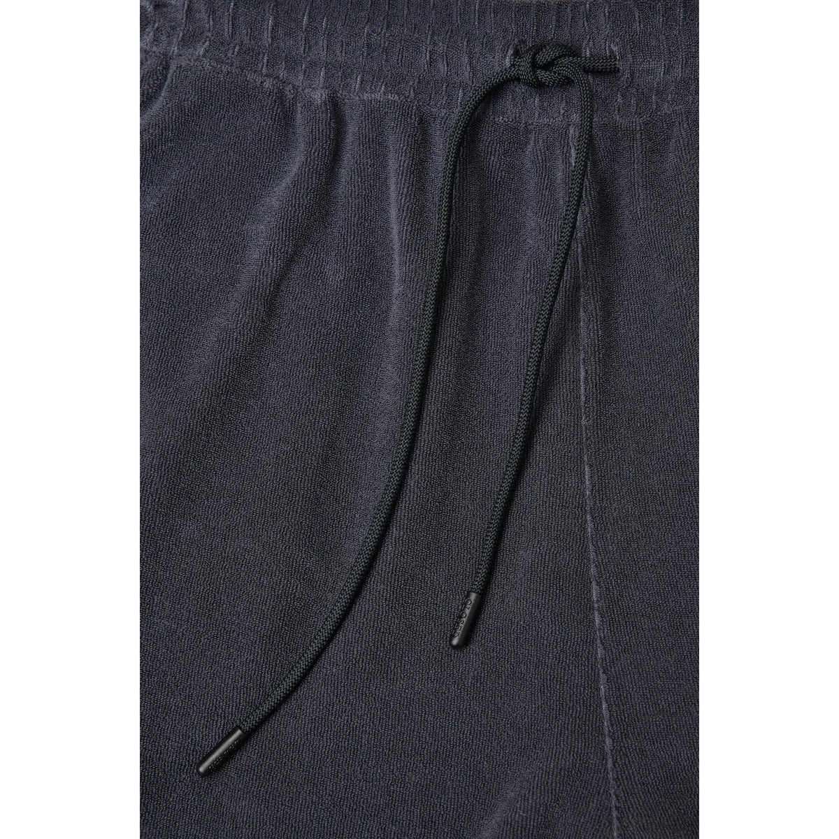 Men's Terry Cloth Shorts in Magma Black by Closed Men's, showing soft terry fabric and relaxed fit design.
