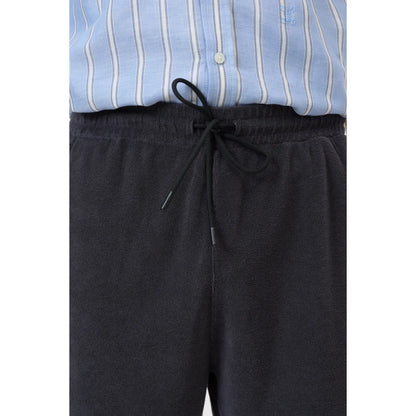 Men's Terry Cloth Shorts in Magma Black by Closed Men's, showing a comfortable, casual fit with a relaxed waistband.
