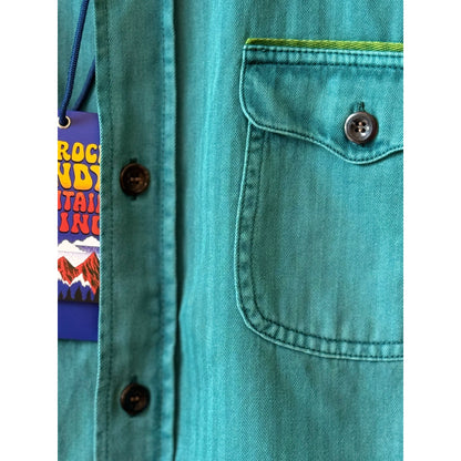 Men's Teton Shirt in Kale color by Big Rock Candy Mountaineering, featuring a casual fit and durable fabric for outdoor adventures.