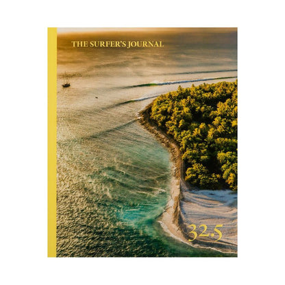 Cover image of The Surfer's Journal with 32 editions, showcasing a collection of home accessories featuring surf-inspired design.