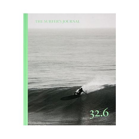 Front cover of The Surfer's Journal 32 editions, showcasing a collection of home accessories inspired by surf culture.