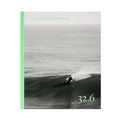 Front cover of The Surfer's Journal 32 editions, showcasing a collection of home accessories inspired by surf culture.