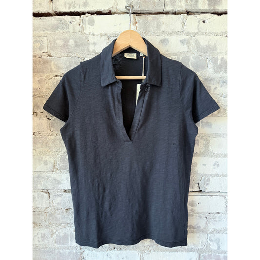 Women's Hartford Tunage Knit T-Shirt in Night color, featuring a soft knit fabric and casual fit, shown on a model.