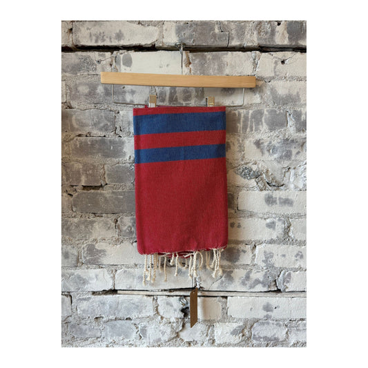 Turkish beach towel by Wonderfouta featuring classic Americana design with vibrant red, white, and blue patterns on soft cotton fabric.