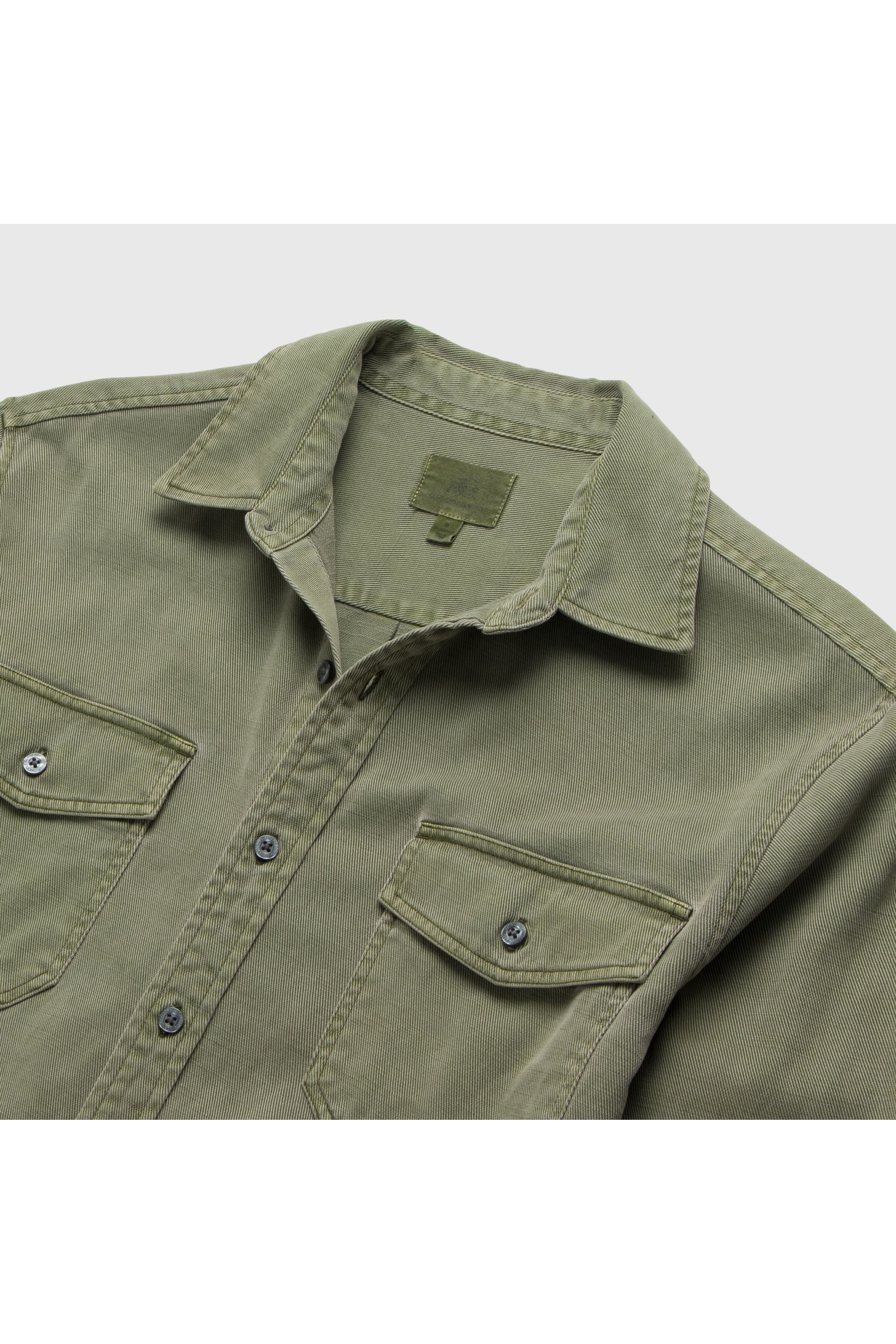 Jeb L/S Two-Pocket Garment-Dyed Shirt - Lichen Green - DUNE + SALT